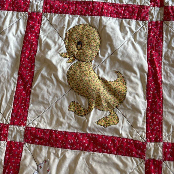 Vintage Handmade Custom Made Baby Animal Quilt Blanket Retro 45”x60” - Picture 9 of 16